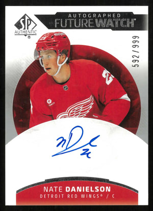 2025-26 UD SP Authentic Future Watch Rookie Autograph Nate Danielson RC /999 