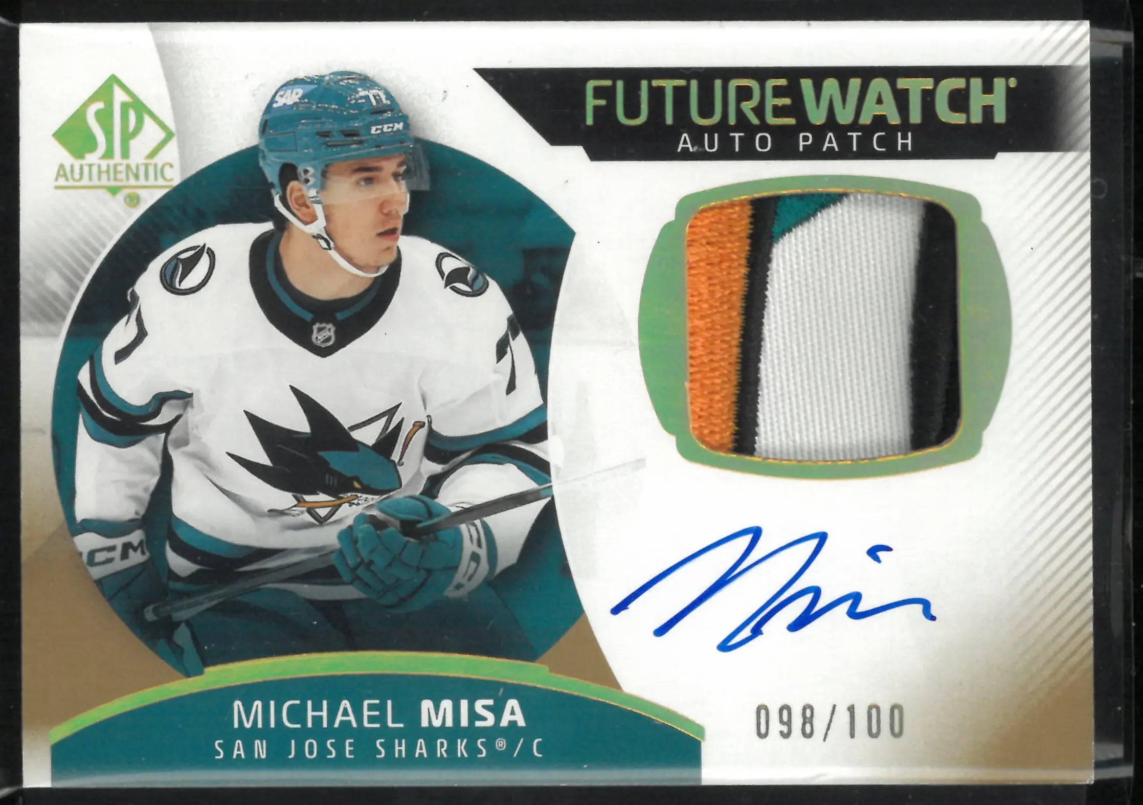 2025-26 UD SP Authentic Future Watch Rookie Patch Auto Michael Misa/100 4 Colour 