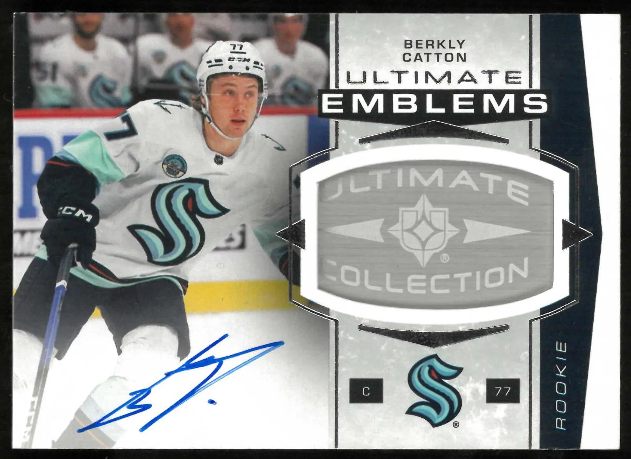 2025-26 UD Ultimate Collection Berkly Catton Ultimate Emblems Rookie Auto 