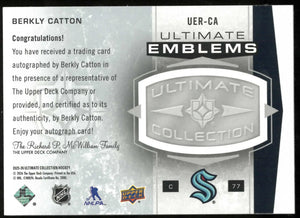 2025-26 UD Ultimate Collection Berkly Catton Ultimate Emblems Rookie Auto 