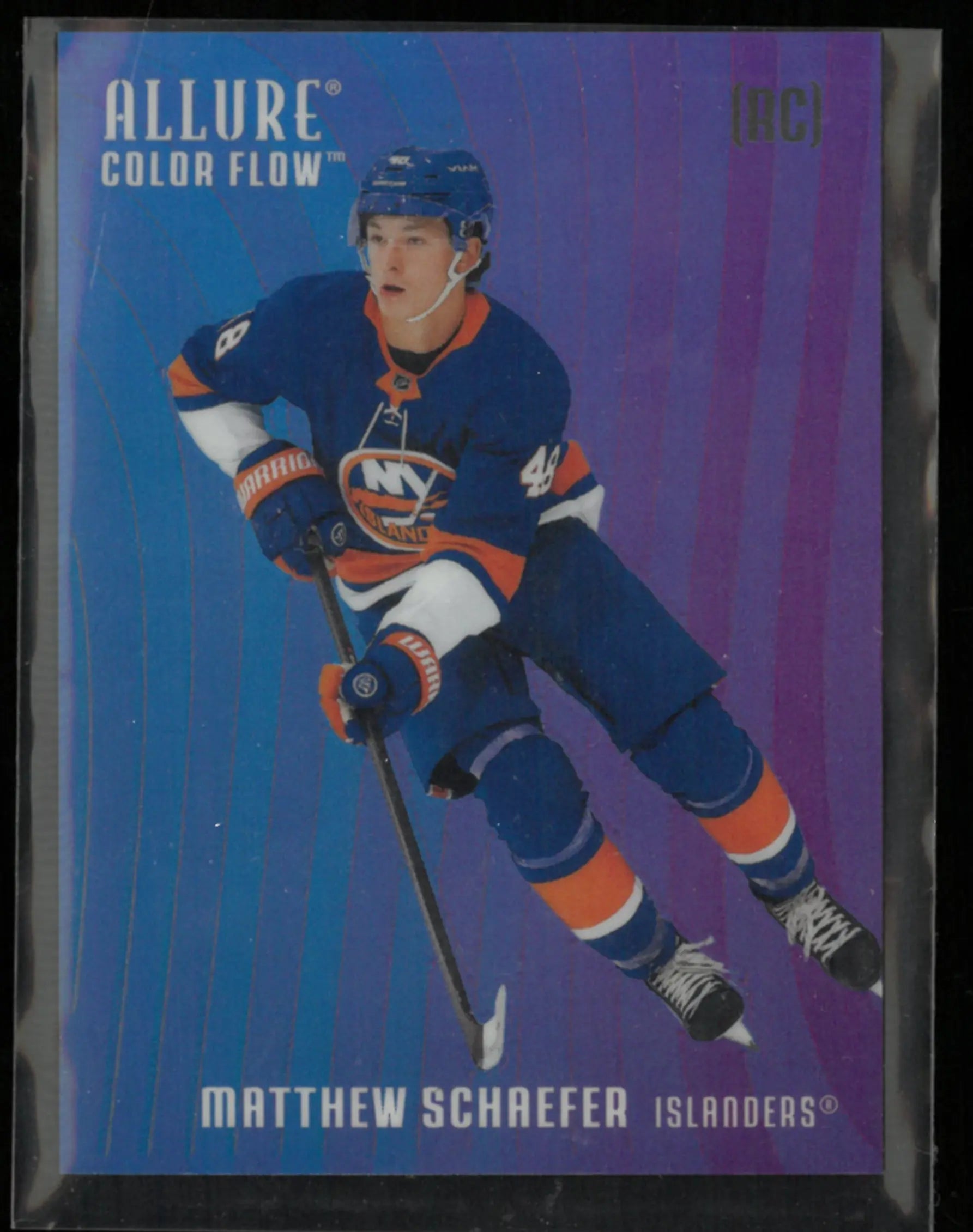2025-26 Upper Deck Allure Matthew Schaefer Color Flow Blue-Purple RC Rookie 