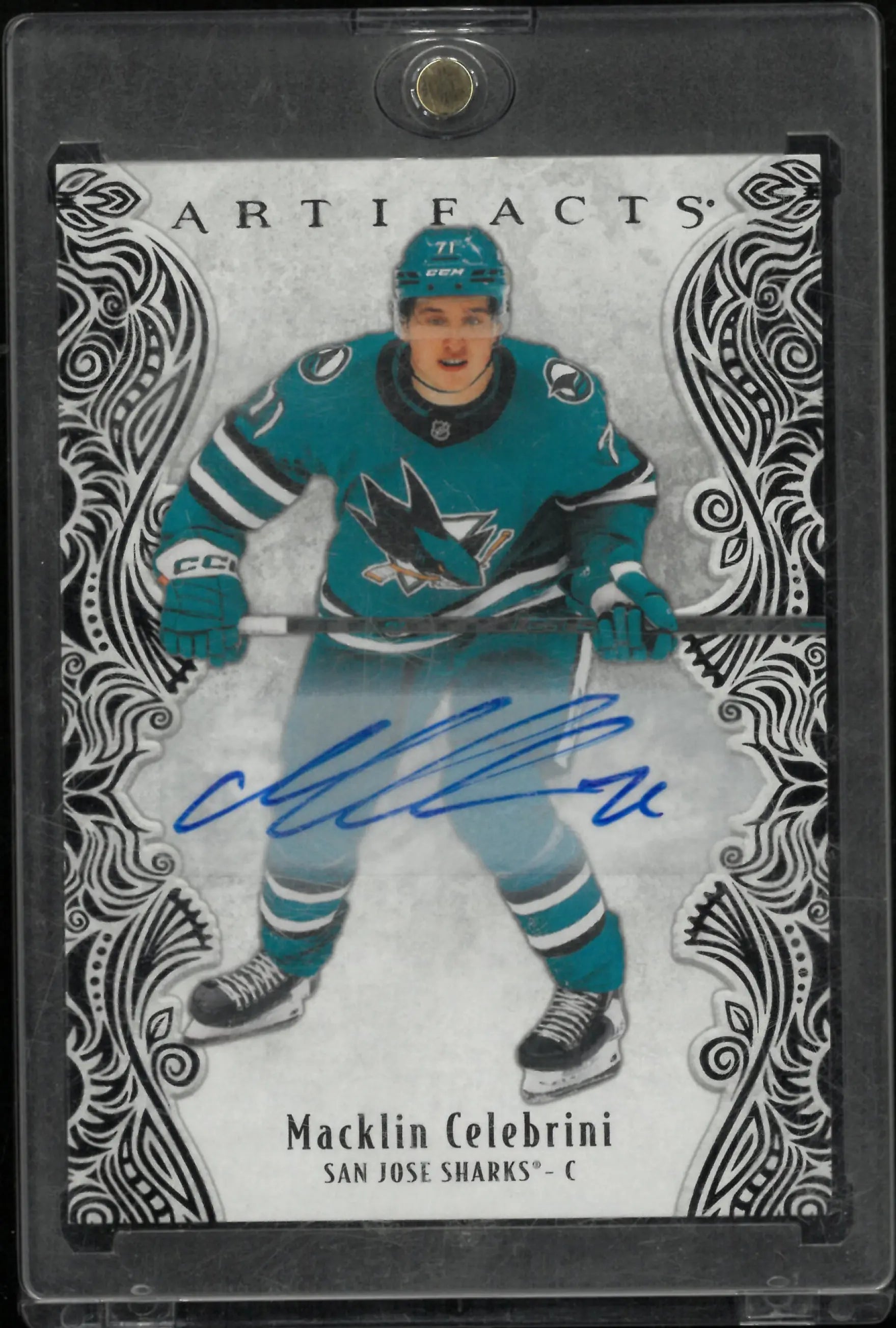 2025-26 Upper Deck Artifacts Black Auto Macklin Celebrini Autograph Auto /5 