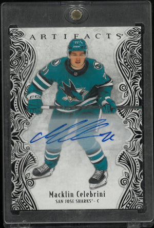 2025-26 Upper Deck Artifacts Black Auto Macklin Celebrini Autograph Auto /5 