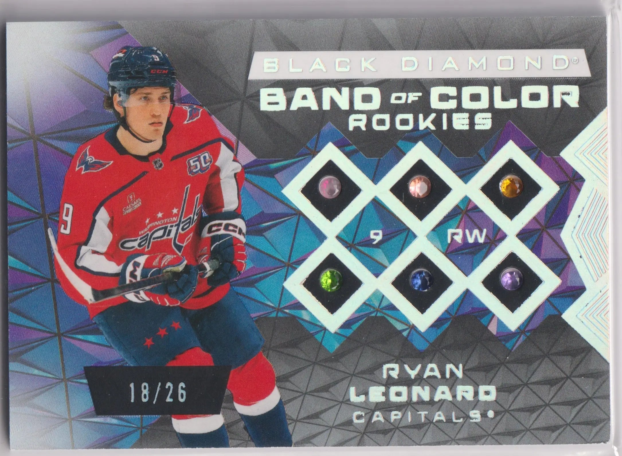 2025-26 Upper Deck Black Diamond Band Of Color Rookies Ryan Leonard /26 RC 