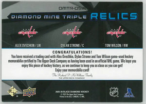 2025-26 Upper Deck Black Diamond Mine Triple PatchOvechkin/Strome/Wilson 