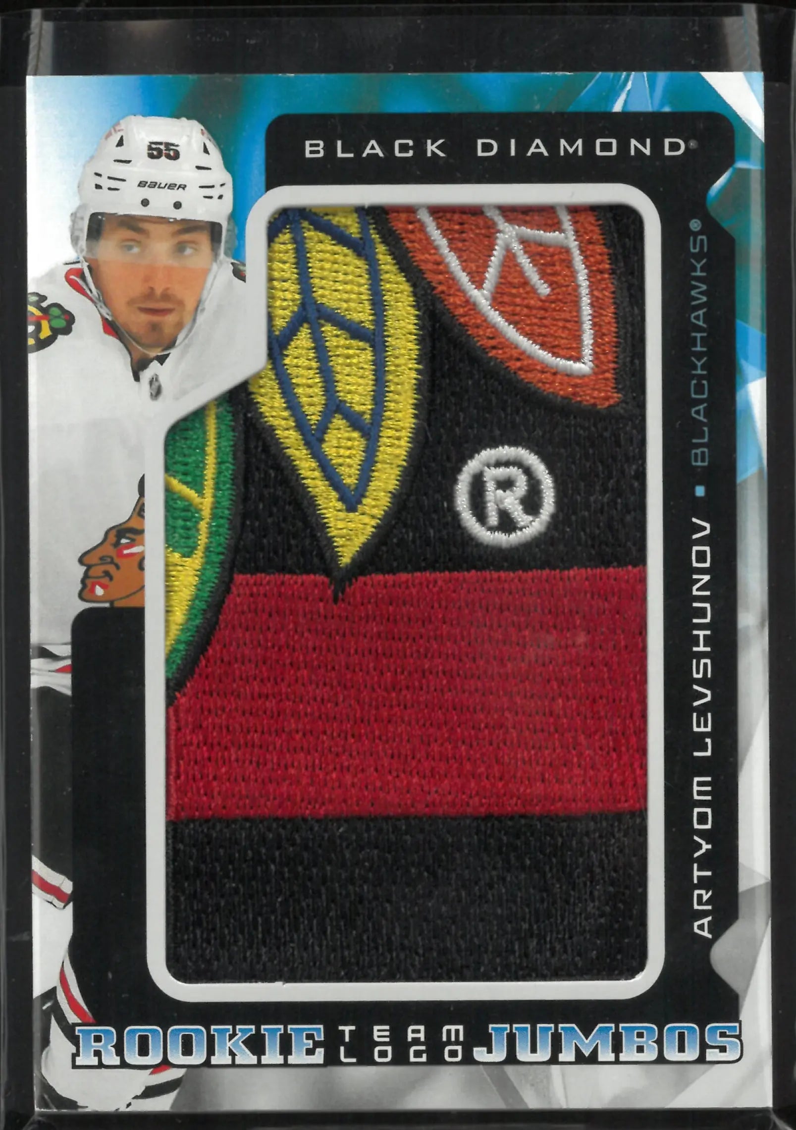 2025-26 Upper Deck Black Diamond Rookie Team Logo Jumbos Artyom Levshunov RC 