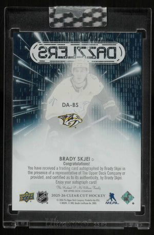 2025-26 Upper Deck Clear Cut Hockey Autograph Dazzlers Brady Skjei Auto 