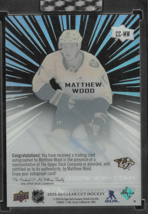 2025-26 Upper Deck Clear Cut Outburst Autograph Rookie Matthew Auto /25 RC 