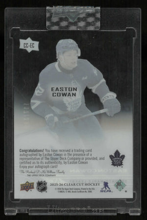 2025-26 Upper Deck Clear Cut Rookie Autograph Easton Cowan Auto /299 