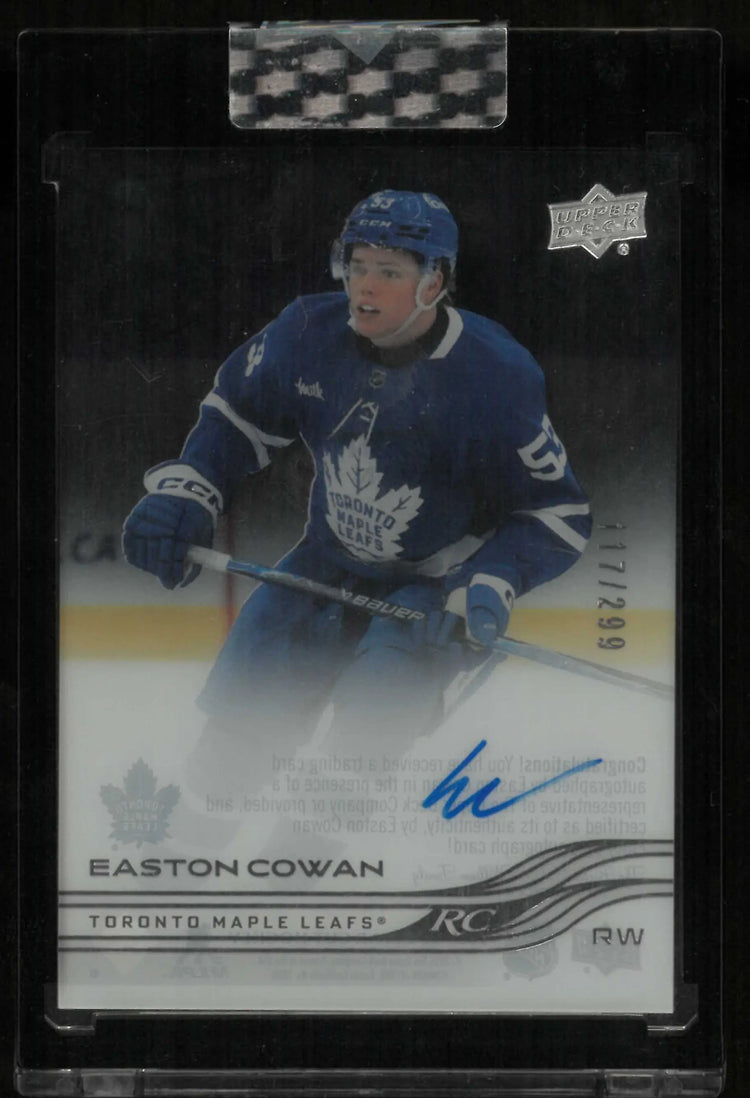 2025-26 Upper Deck Clear Cut Rookie Autograph Easton Cowan Auto /299 
