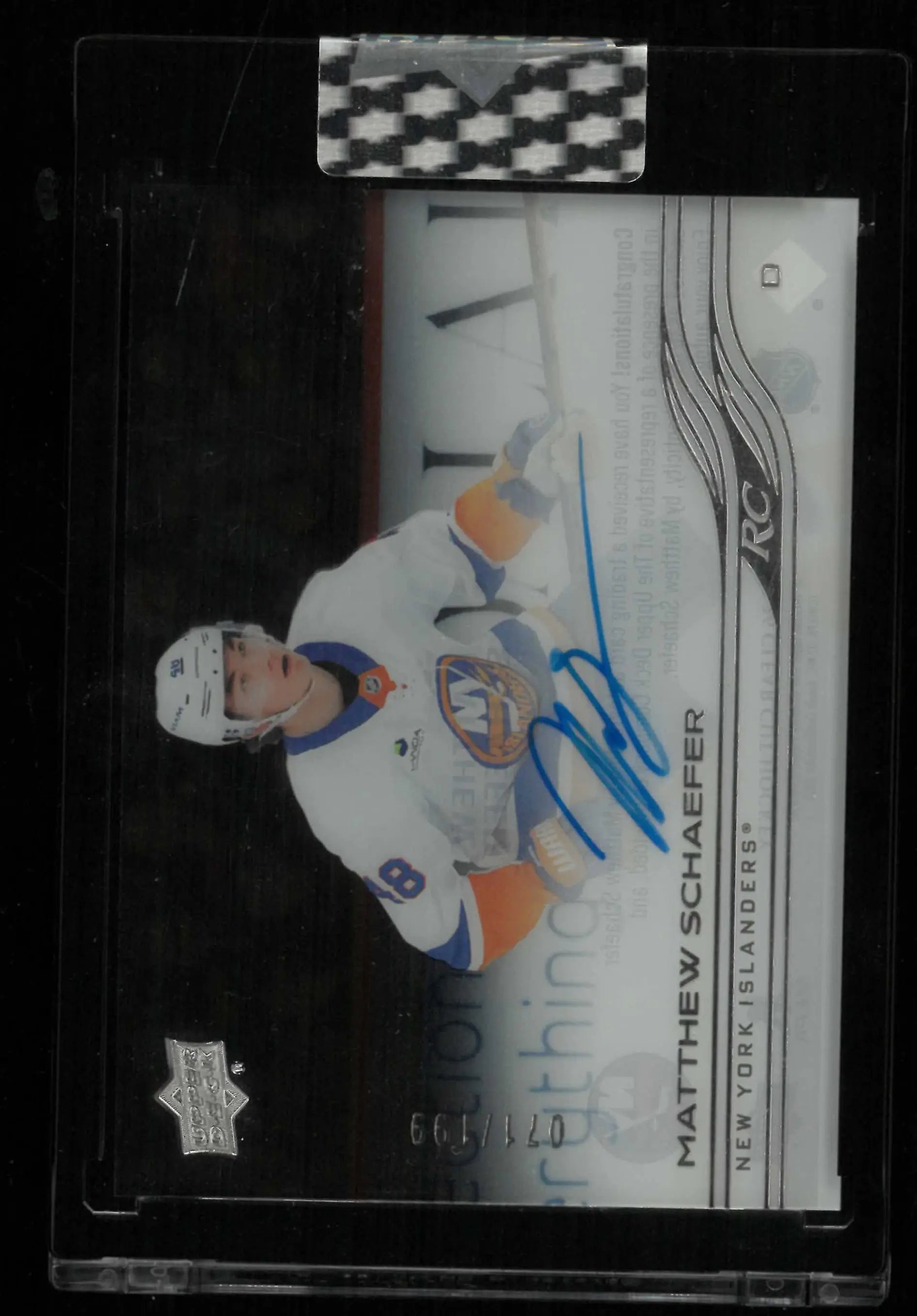 2025-26 Upper Deck Clear Cut Rookie Autograph Matthew Schaefer Auto /199 RC 