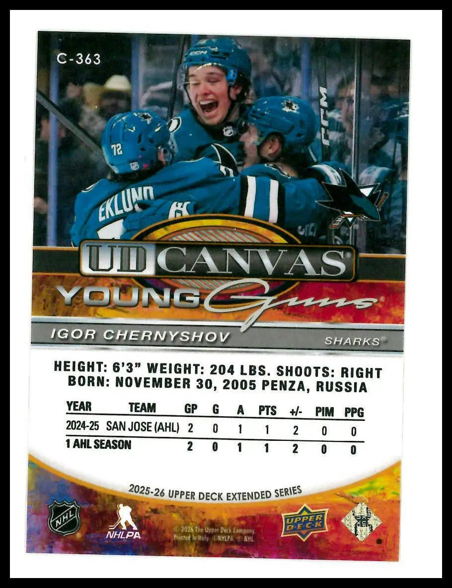 2025-26 Upper Deck Extended Series UD Canvas Young Guns Rookie Igor Chernyshov 