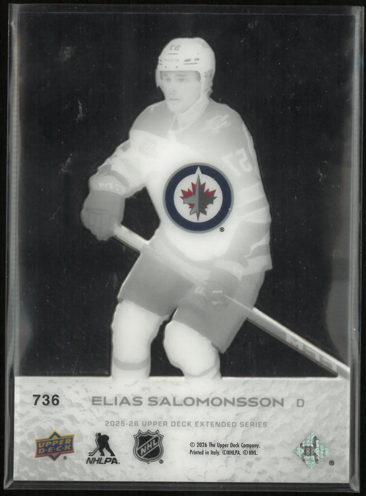 2025-26 Upper Deck Extended Series Young Guns Rookie Clear Cut Elias Salomonsson 