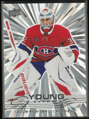2025-26 Upper Deck Extended Series Young Guns Rookie Jacob Fowler Outburst RC 