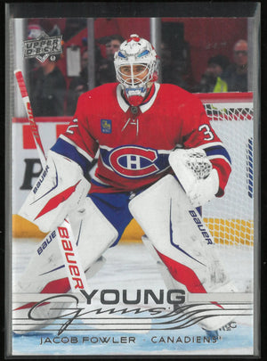 2025-26 Upper Deck Extended Series Young Guns Rookies Jacob Fowler RC 