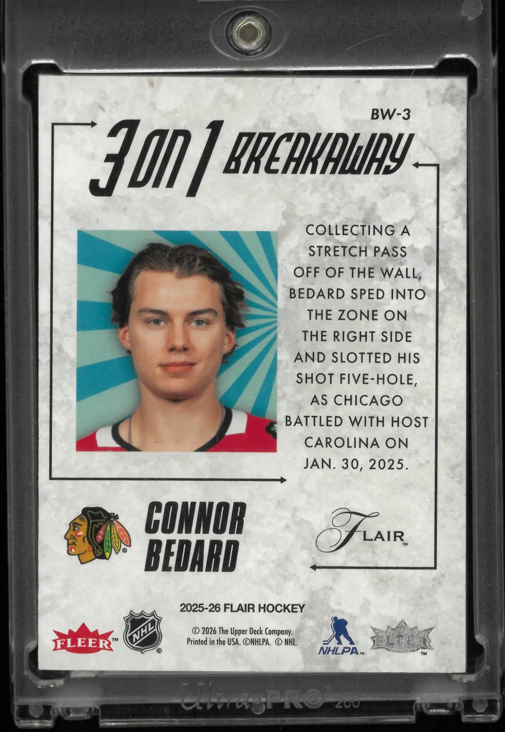2025-26 Upper Deck Flair 3 On 1 Breakaway Connor Bedard 