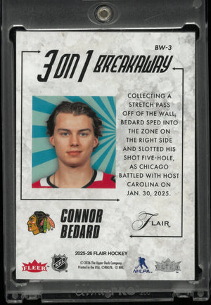 2025-26 Upper Deck Flair 3 On 1 Breakaway Connor Bedard 