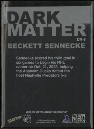 2025-26 Upper Deck Metal Universe Dark Matter Beckett Sennecke 