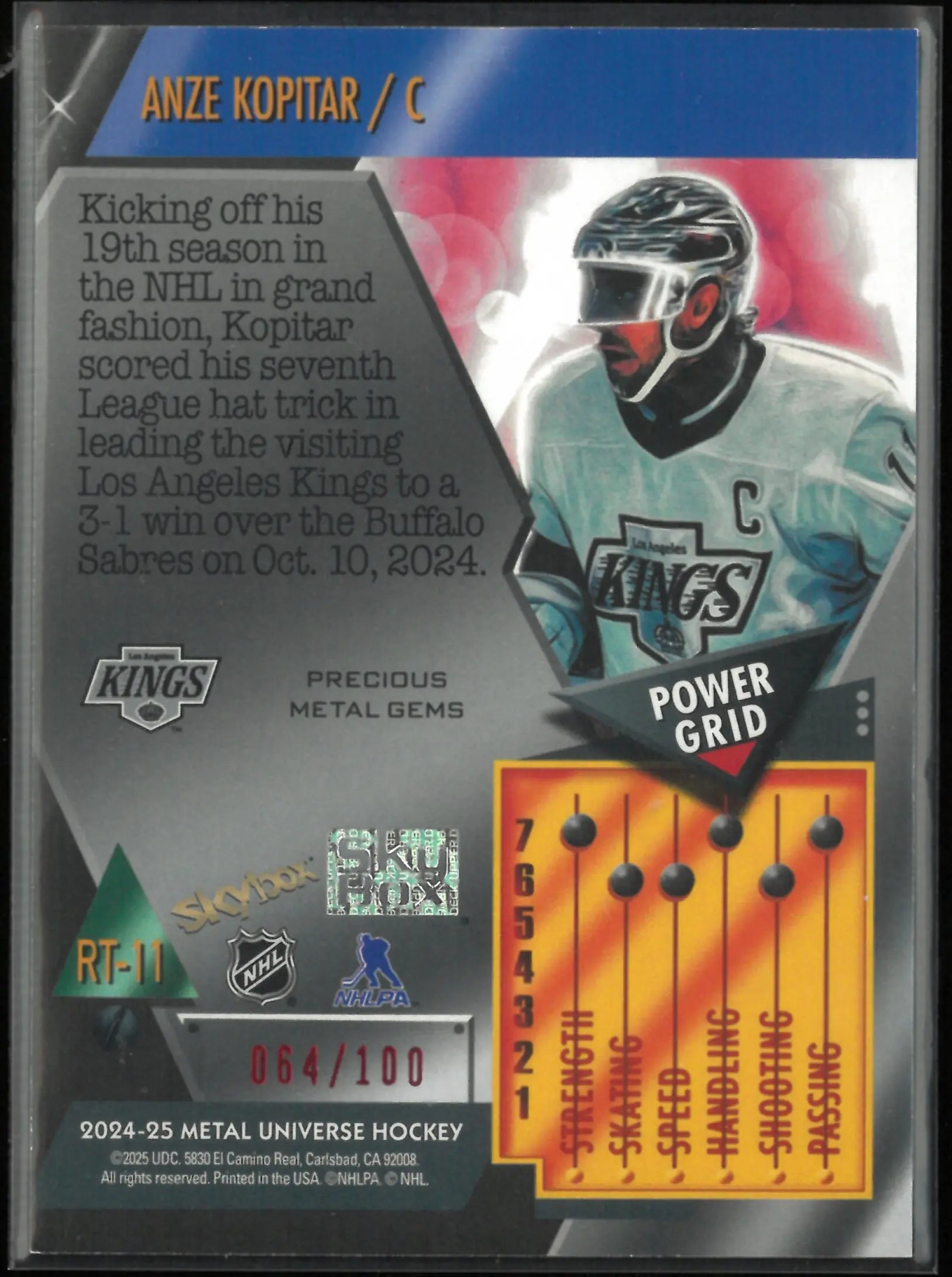 2025/26 Upper Deck Metal Universe Precious Metal Gems Anze Kopitar Red /100 