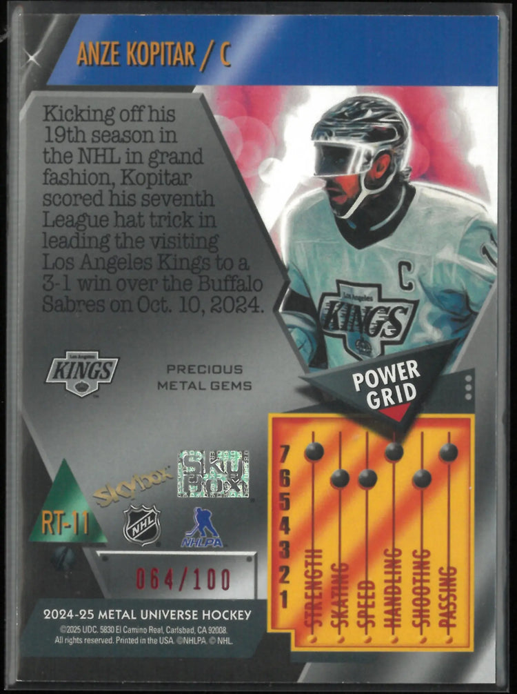 2025/26 Upper Deck Metal Universe Precious Metal Gems Anze Kopitar Red /100 
