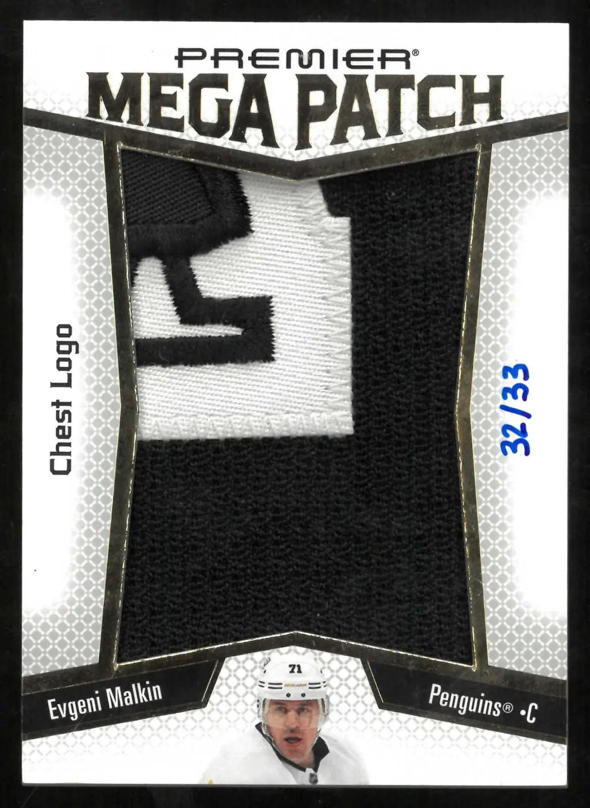 2025-26 Upper Deck Premier Mega Patch Chest Logo Evgeni Malkin /33 