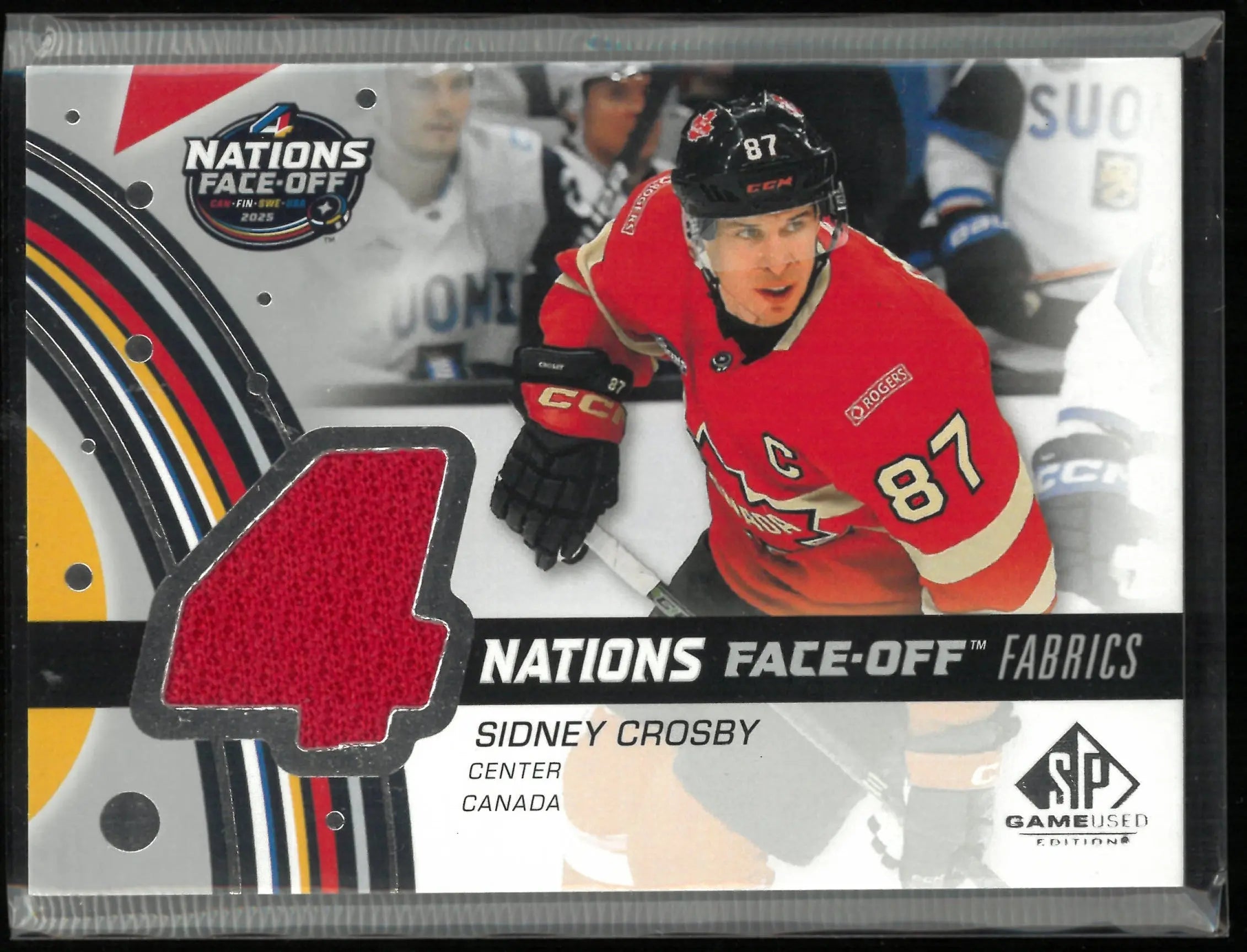2025-26 Upper Deck SP Game Used 4 Nations Face Off Fabrics Sidney Crosby 
