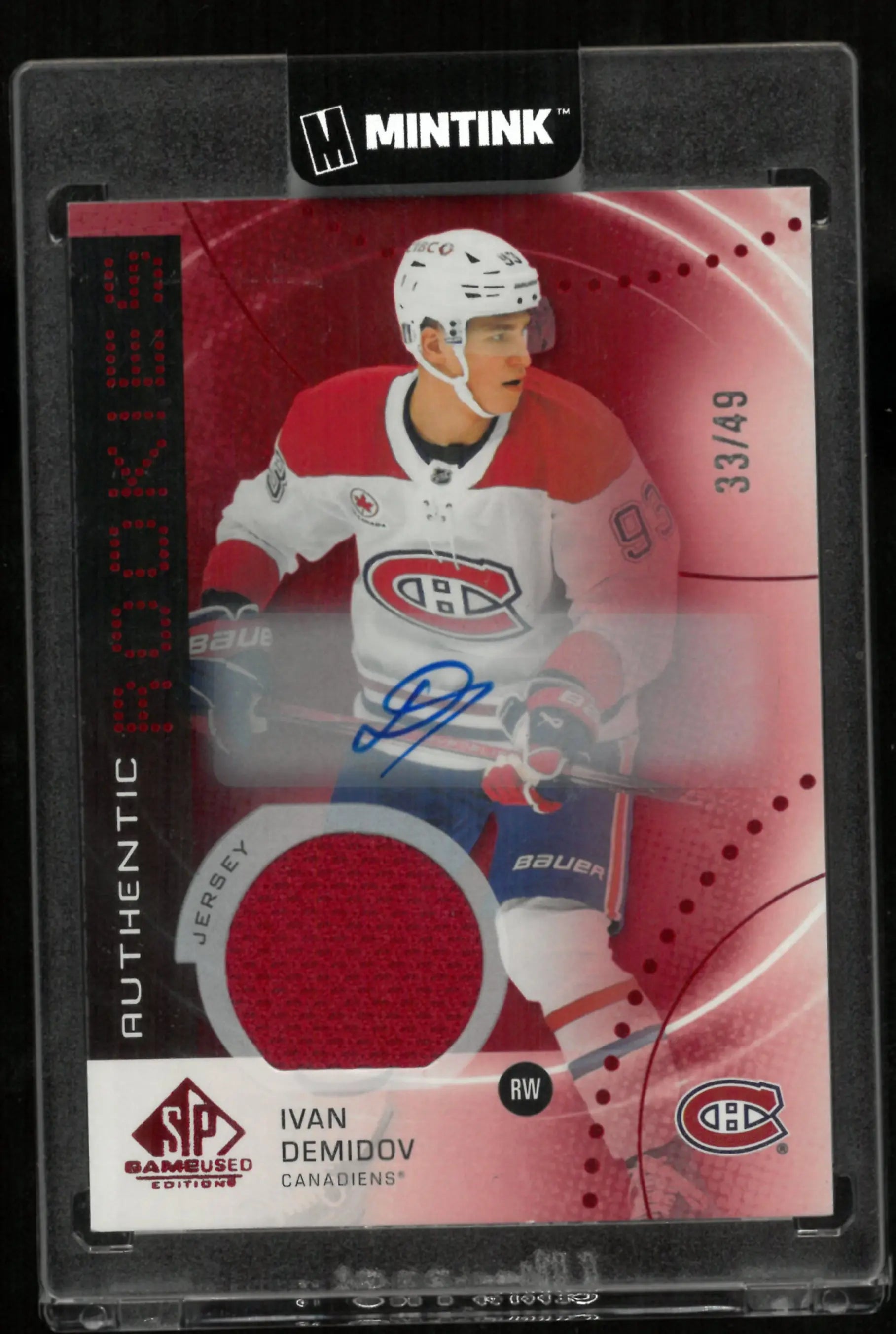 2025-26 Upper Deck SP Game Used Ivan Demidov Authentic Autograph Rookie Patch Red /49 