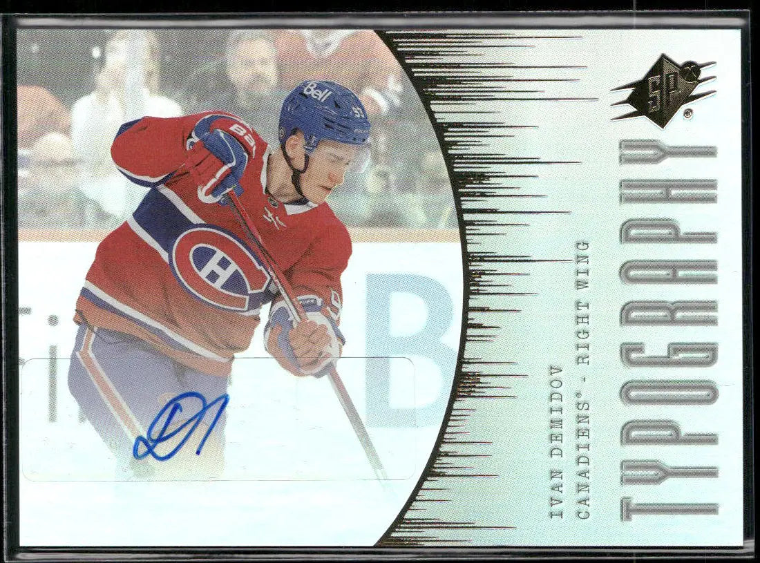 2025-26 Upper Deck SPx Hockey Typography Rookie Auto Ivan Demidov 