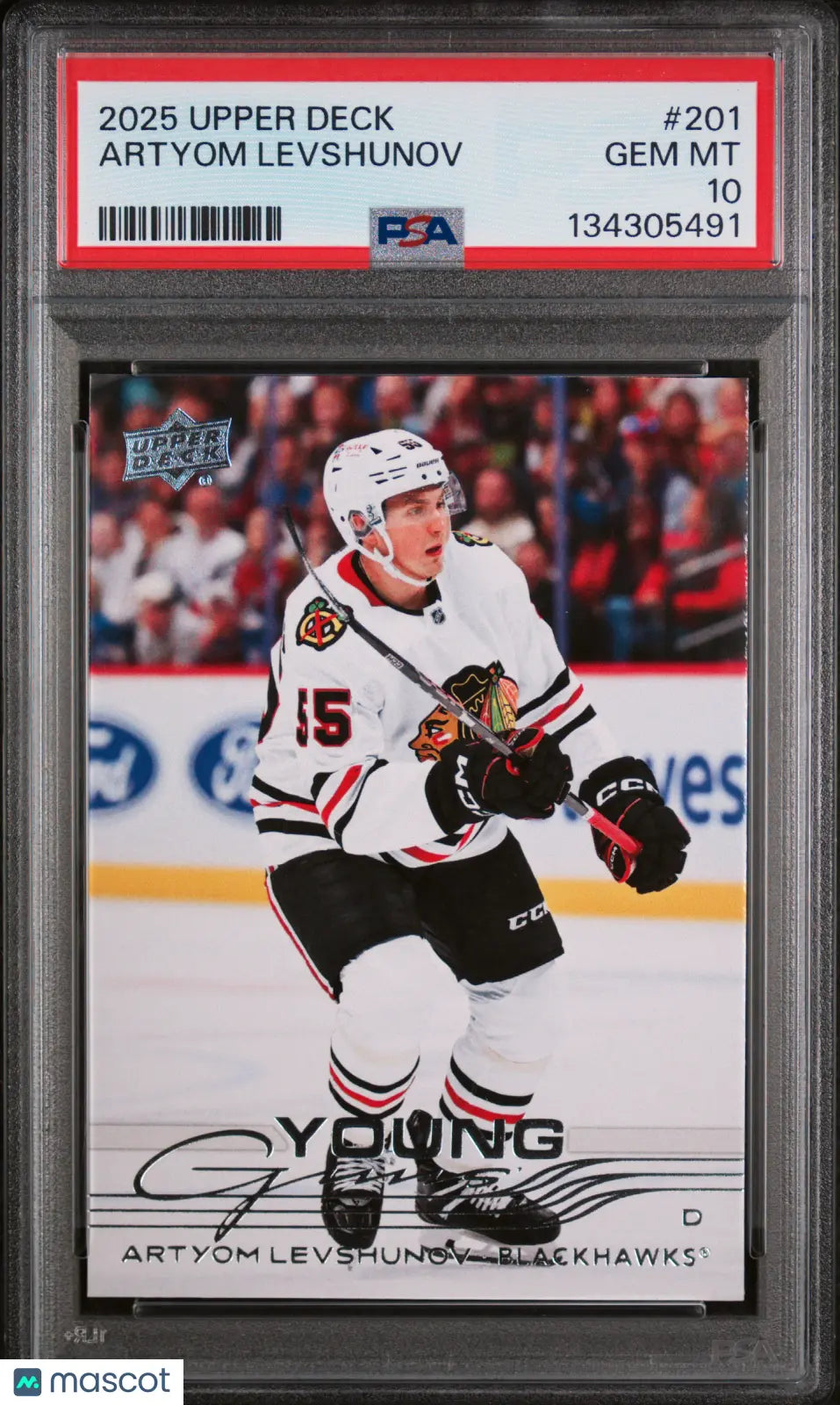 2025-26 Upper Deck Series 1 Young Guns RC Artyom Levshunov #201 PSA 10 