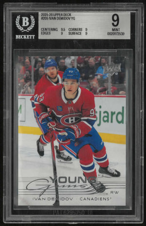 2025-26 Upper Deck Series 1 Young Guns Rookie Ivan Demidov RC BGS 9 