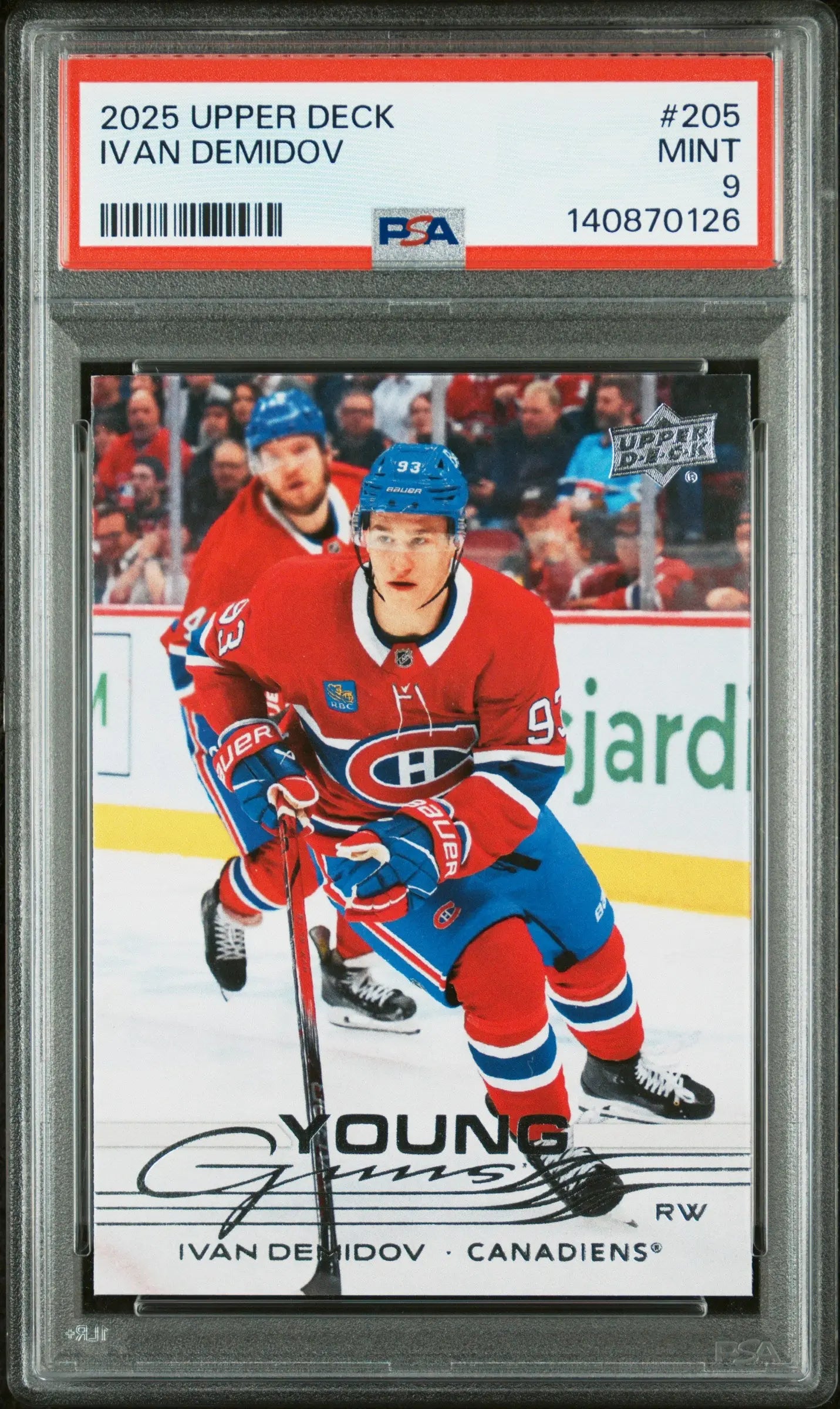 2025-26 Upper Deck Series 1 Young Guns Rookie Ivan Demidov RC PSA 9 