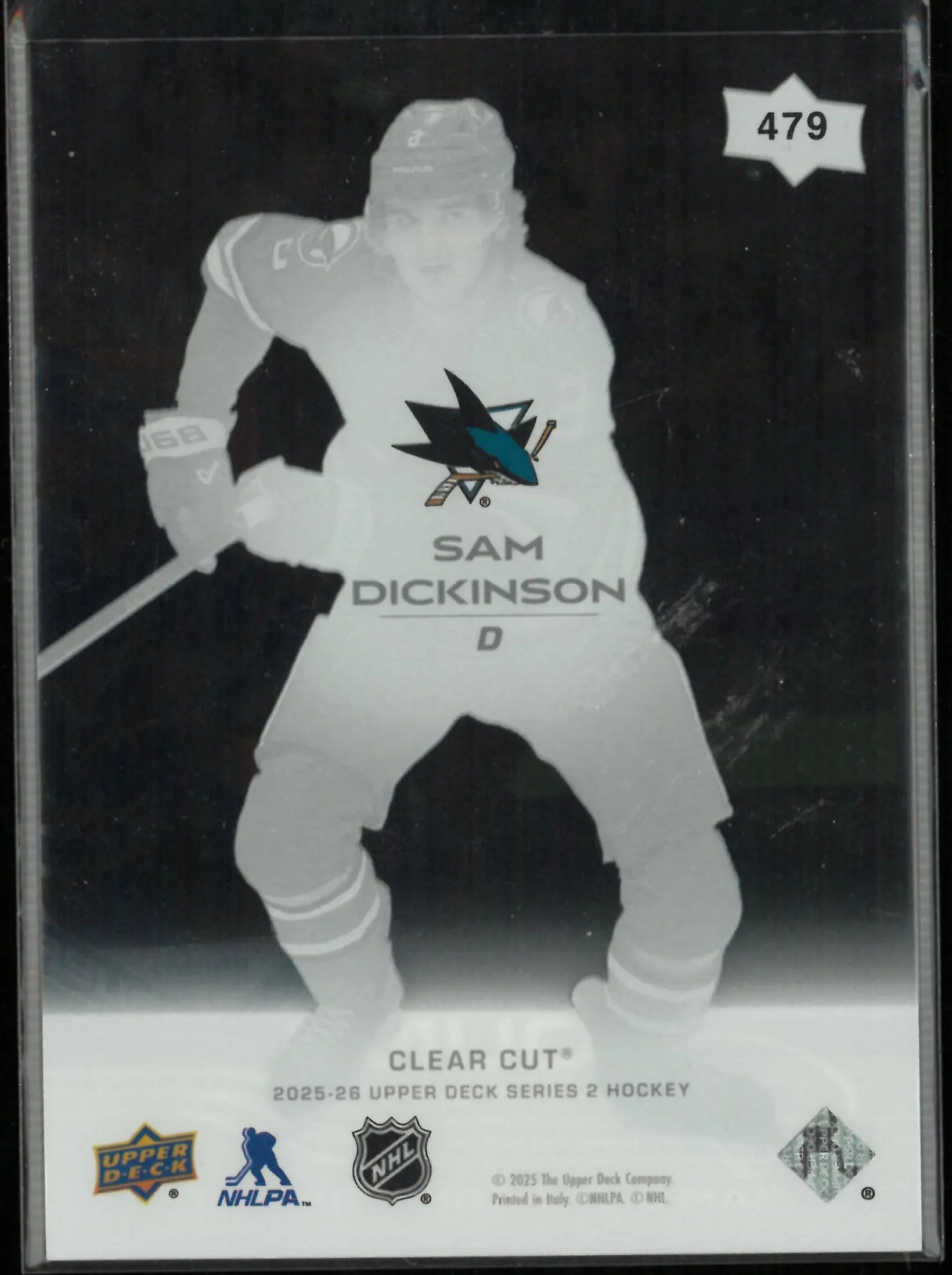 2025-26 Upper Deck Series 2 Clear Cut Young Guns Rookie Sam Dickinson RC 