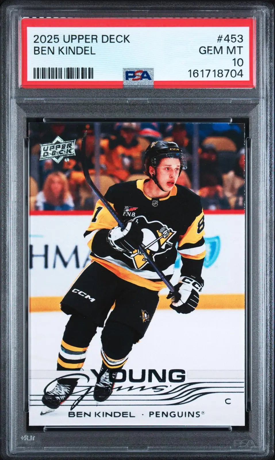 2025-26 Upper Deck Series 2 Hockey Rookie Young Guns Ben Kindel RC PSA 10 