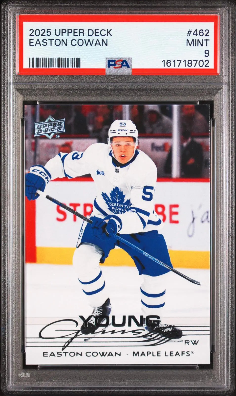 2025-26 Upper Deck Series 2 Hockey Rookie Young Guns Easton Cowan RC PSA 9 