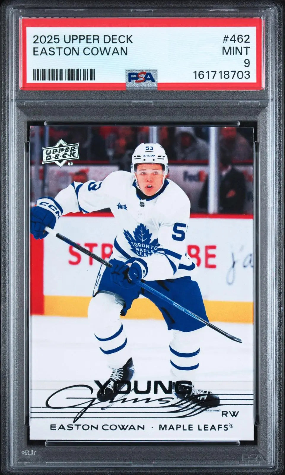 2025-26 Upper Deck Series 2 Hockey Rookie Young Guns Easton Cowan RC PSA 9 