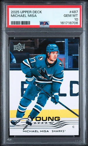 2025-26 Upper Deck Series 2 Hockey Rookie Young Guns Michael Misa RC PSA 10 