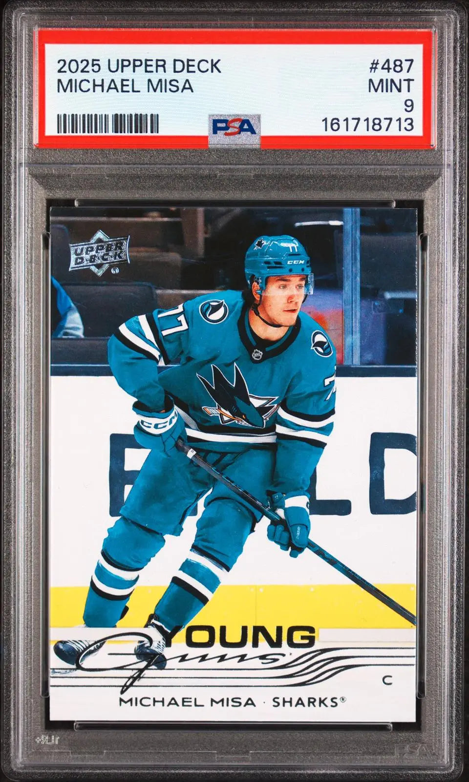 2025-26 Upper Deck Series 2 Hockey Rookie Young Guns Michael Misa RC PSA 9 
