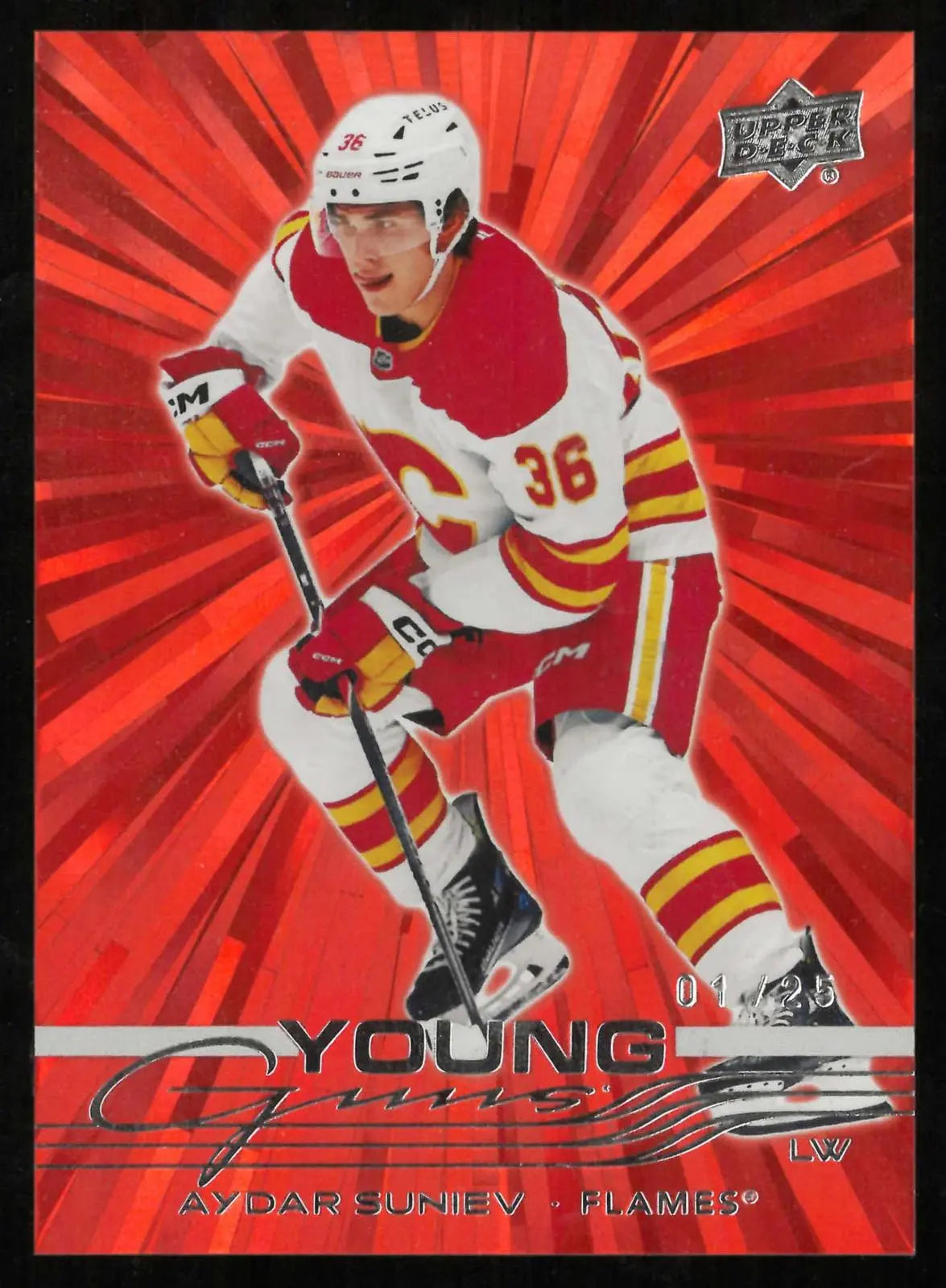 2025-26 Upper Deck Series 2 Rookie Young Guns Aydar Suniev Outburst Red RC 