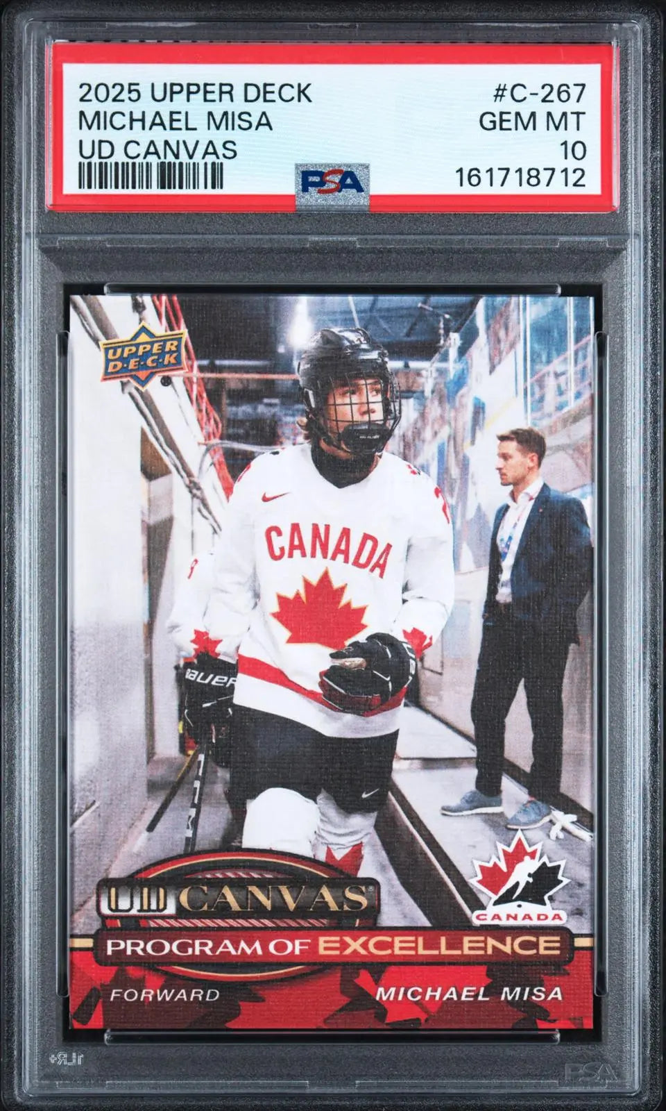 2025-26 Upper Deck Series 2 UD Canvas Program of Excellence Michael Misa PSA 10 