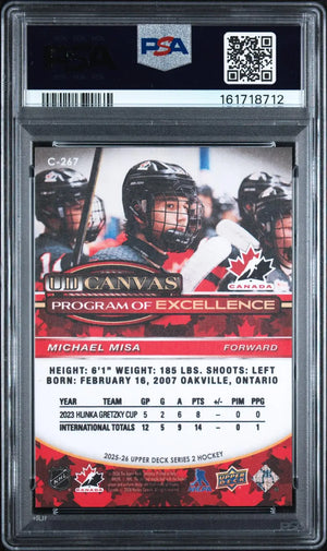2025-26 Upper Deck Series 2 UD Canvas Program of Excellence Michael Misa PSA 10 