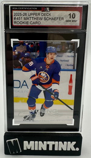 2025-26 Upper Deck Series 2 Young Guns Rookie Matthew Schaefer RC KSA10 