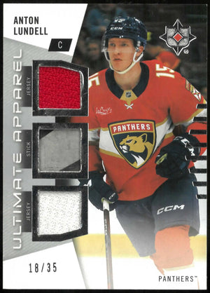 2025-26 Upper Deck Ultimate Collection Anton Lundell Ultimate Apparel #/35 