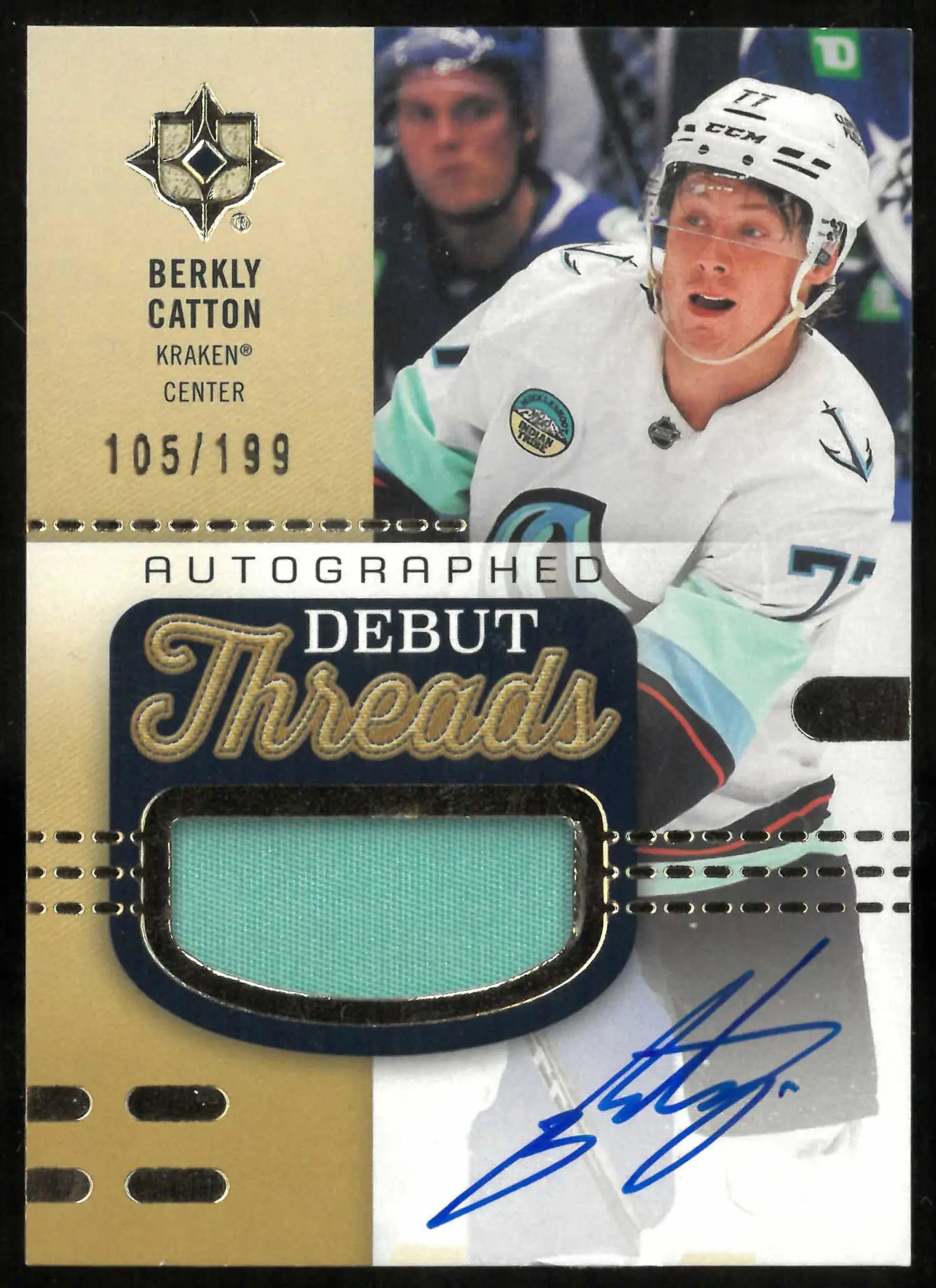 2025-26 Upper Deck Ultimate Collection Berkly Catton Rookie Debut Threads #/199 