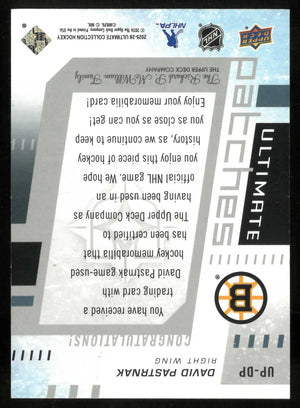 2025-26 Upper Deck Ultimate Collection David Pastrnak Ultimate Patches #/10 