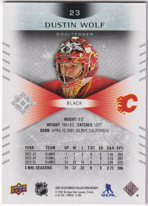 2025-26 Upper Deck Ultimate Collection Dustin Wolf Black 1 of 1 