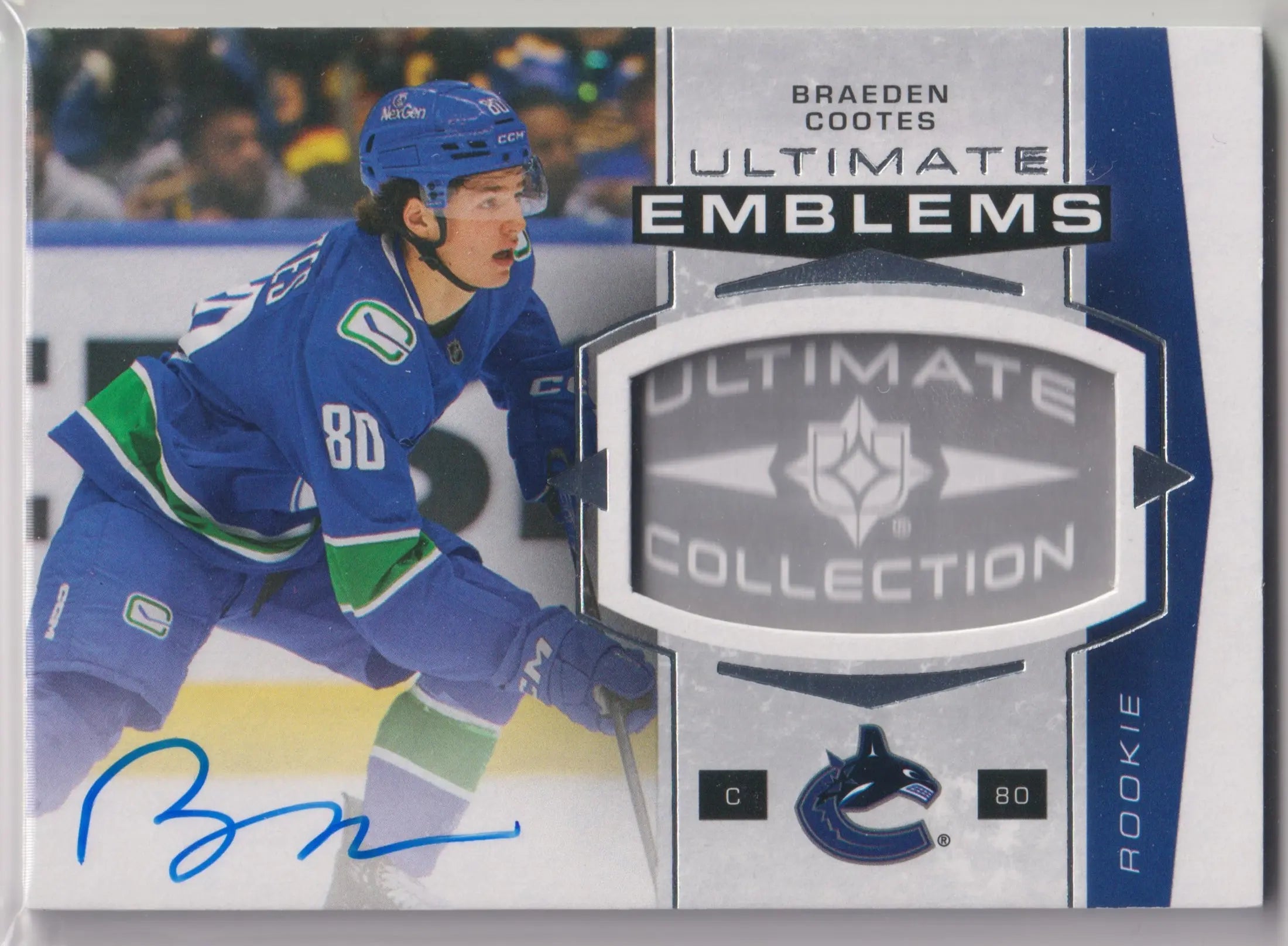 2025-26 Upper Deck Ultimate Emblems Autograph Rookie Braeden Cootes Auto 