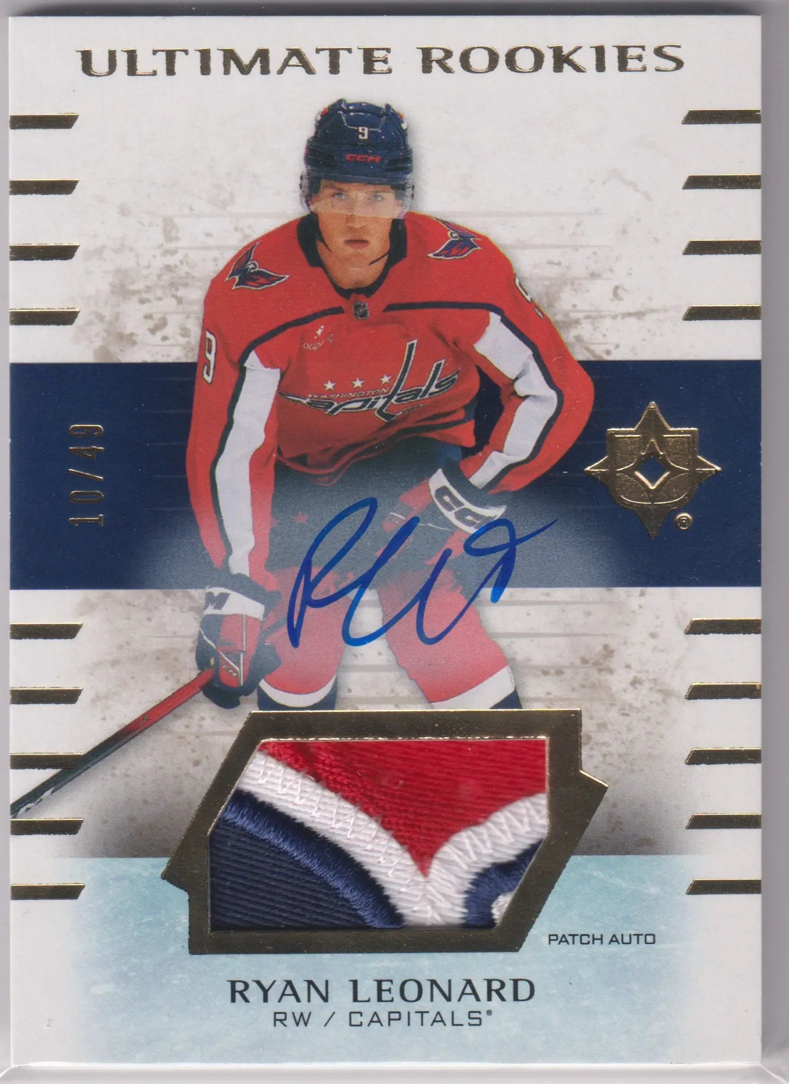 2025-26 Upper Deck Ultimate Rookies Patch Autograph Ryan Leonard Auto /49 RC 