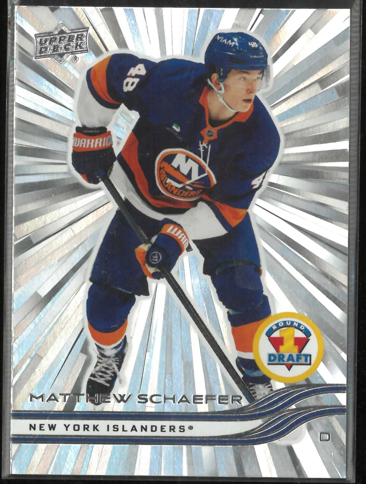 2025-26 Upper Deck #746 Matthew Schaefer Outburst Silver Rookie 