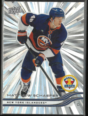 2025-26 Upper Deck #746 Matthew Schaefer Outburst Silver Rookie 
