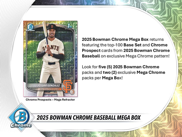 Buy 2025 Bowman Chrome Baseball Mega Box Online - Best Price